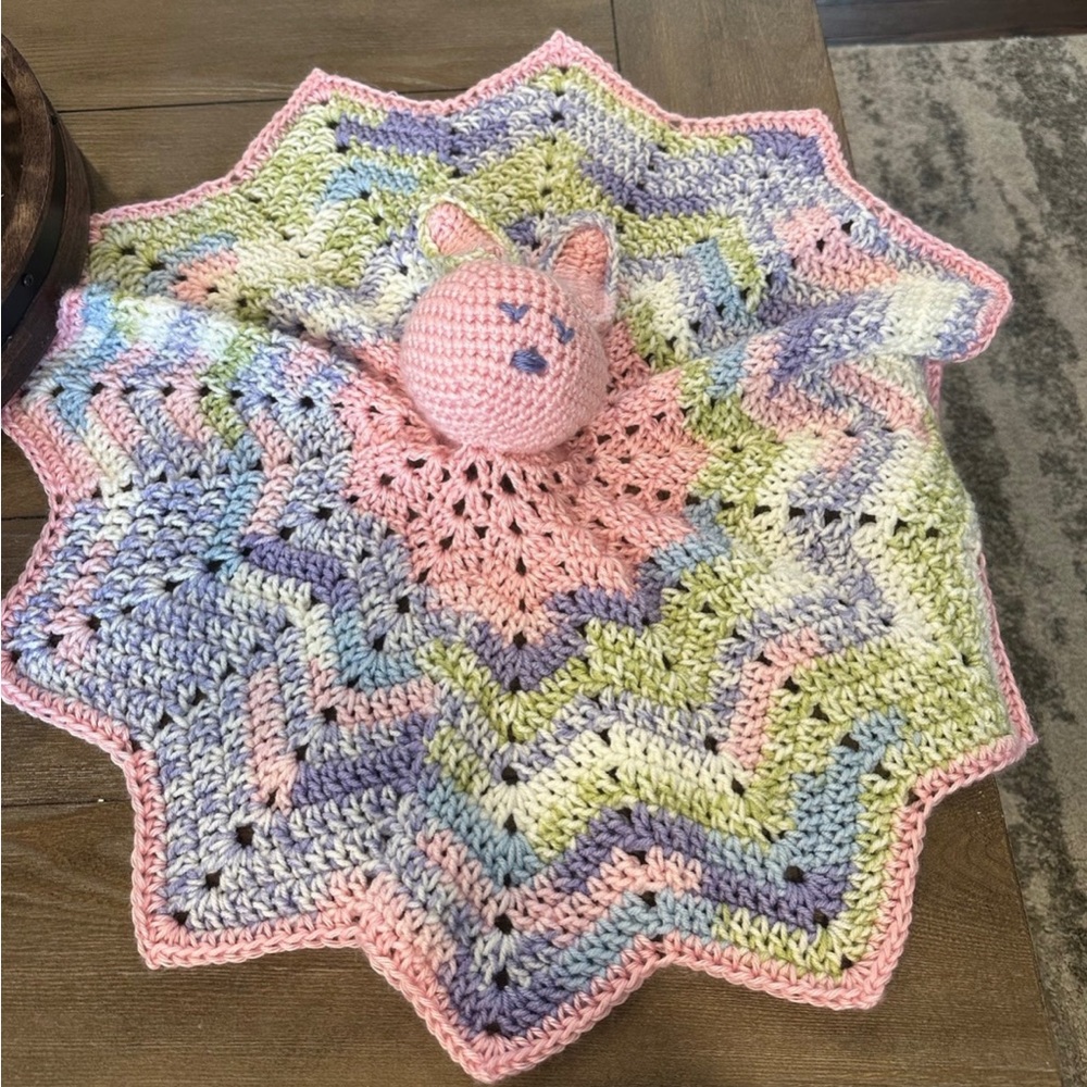 Handmade Bunny Security Blanket - Picture 2 of 3
